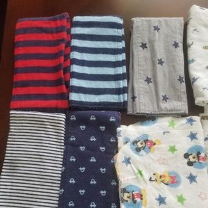 Baby burp clothes, blankets and changing pad cover